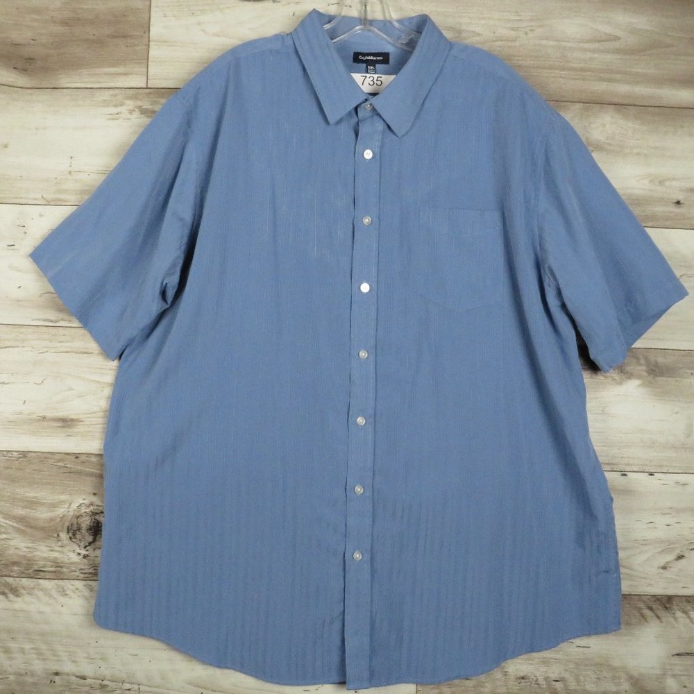 Croft & Barrow* Men's Short Sleeve Button Down Shirt~ Size XXL (Blue)‎
